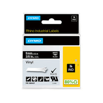 Dymo Rhino Vinyl 9mm Tape Blk - Deltone Solutions