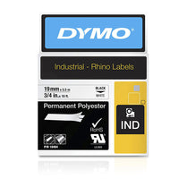 DymoRhino Blk on Wht 19mm Tape - Deltone Solutions