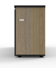 Rapidline Rapid Infinity Swing Door Cupboard | Lockable Office Storage Unit | Natural Oak & Black Finish - Deltone Solutions
