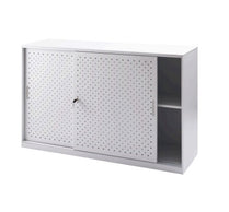 GO Tambour Door Cupboard – 1530mm Wide Lockable Storage Cabinet with Sliding Doors - Deltone Solutions