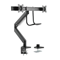 Brateck Dual Monitors Aluminum Heavy - Duty Gas Spring Monitor Arm with Handle Fit Most 17‘ - 32’ Monitors Up to 8kg per screen VESA 75x75/100x100(LS) - Deltone Solutions