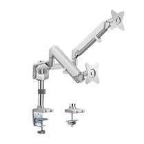 Brateck Dual Monitors Pole - Mounted Epic Gas Spring Aluminum Monitor Arm Fit Most 17' - 32' Monitors, Up to 9kg per screen VESA 75x75/100x100 Gloss Grey - Deltone Solutions
