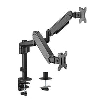 Brateck Dual Monitors Pole - Mounted Gas Spring Monitor Arm Fit Most 17' - 32' Monitors Up to 9kg per screen VESA 75x75/100x100 - Deltone Solutions