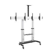 Brateck Dual Screen Aluminum Height - Adjustable TV Cart with Media Shelf for 37' - 60' TVs Up to 50kg (LS) - Deltone Solutions
