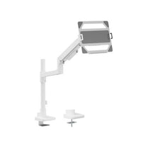 Brateck LDT81 - C012P - ML - W POLE - MOUNTED HEAVY - DUTY GAS SPRING MONITOR ARM WITH LAPTOP HOLDER For most 17'~49' Monitors, Fine Texture White (LS) - Deltone Solutions