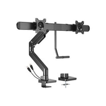Brateck LDT81 - C022UC - B NOTEWORTHY GAS SPRING DUAL MONITOR ARM WITH USB - A/USB - C PORTS Fit Most 17' - 32' Monitor Fine Texture Black(new) - Deltone Solutions