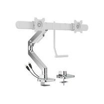 Brateck LDT81 - C022UC - W NOTEWORTHY GAS SPRING DUAL MONITOR ARM WITH USB - A/USB - C PORTS Fit Most 17' - 32' Monitor Fine Texture White(LS) - Deltone Solutions