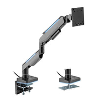 Brateck Single Heavy - Duty RGB Gaming Monitor Arm Fit Most 17' - 49' Monitor VESA 75x75,100x100 (LS) - Deltone Solutions