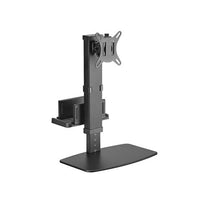 Brateck Vertical Lift Monitor Stand With Thin Client CPU Mount Fit Most 17' - 32' Monitor Up to 8KG VESA 75x75,100x100(Black) (LS) - Deltone Solutions