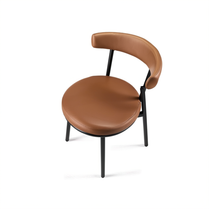 Nyx Breakout Chair – Designer Faux Leather Lounge Chair with Curved Back & Sleek Black Legs