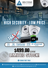 Deltone iVSEC 2K CCTV Security Kit – 2 Cameras + 2TB Hard Drive | NOW $499 (Inc GST)
