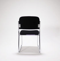 Evo Chair – Black Fabric Visitor Chair with Chrome Sled Base