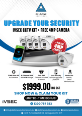 iVSEC 12MP CCTV Security Camera Kit – 8-Channel NVR, 4TB Storage + FREE 4MP Camera (5 Cameras Total) - Deltone Solutions