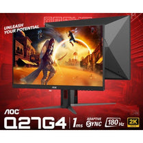 AOC 27' IPS 180Hz, 1ms, QHD 2560 x 1440, 350 cd/m2, HDR 400, HDMI 2.0 x 1, DP 1.4 x 1, Adaptive Sync, VESA 100, HAS, Gaming Monitor - Deltone Solutions