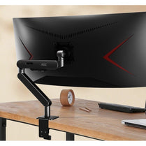 AOC AM406G Gray Desk - mount monitor arm with aluminum Alloy Structure. Mechanical Spring. Full Range Motion 17 - 40' up to 12KG VESA 100 and 75mm - Deltone Solutions