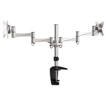 Brateck Dual Monitor Elegant Aluminium w/Arm&Desk Clamp Silver Fit most 13' - 27' Monitor VESA 75x75/100x100 (LS) - Deltone Solutions