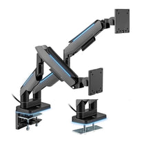 Brateck Heavy - Duty RGB Gaming Monitor Arm For Dual Monitors Fit Most 17' - 35' Monitor Up to 20kg per screen VESA 100x100,75x75(LS) - Deltone Solutions