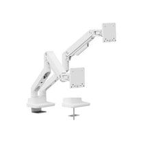 Brateck LDT81 - C024 - W NOTEWORTHY HEAVY - DUTY GAS SPRING DUAL MONITOR ARM Fit Most 17' - 35' Monitor Fine Texture White(new) - Deltone Solutions