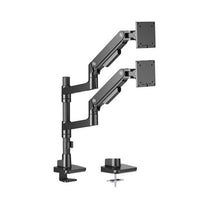 Brateck LDT81 - C024P - B NOTEWORTHY POLE - MOUNTED HEAVY - DUTY GAS SPRING DUAL MONITOR ARM Fit Most 17' - 49' Monitor Fine Texture Black(new) - Deltone Solutions