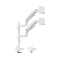 Brateck LDT81 - C024P - W NOTEWORTHY POLE - MOUNTED HEAVY - DUTY GAS SPRING DUAL MONITOR ARM Fit Most 17' - 49' Monitor Fine Texture White(new) - Deltone Solutions