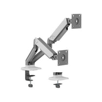 Brateck LDT88 - C024 DUAL SCREEN RUGGED MECHANICAL SPRING MONITOR ARM For most 17'~32' Monitors, Space Grey & White (New) - Deltone Solutions