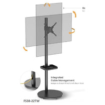 Brateck Mobile Spring assisted Display Floor Stand Fit Most 17' - 35' Monitor Up to 10kg per screen VESA 75x75/100x100(NEW) Black colour (LS) - Deltone Solutions