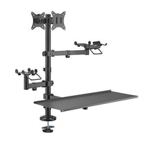Brateck POS Mounting Solution For Dual Screens (with keyboard tray) (LS) - Deltone Solutions