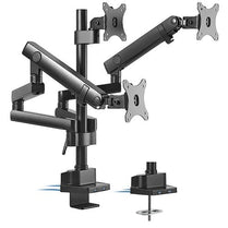 Brateck Triple Monitor Aluminum Slim Pole Held Mechanical Spring Monitor Arm Fit Most 17' - 27' Monitors Up to 7kg per screen VESA 75x75/100x100 - Deltone Solutions