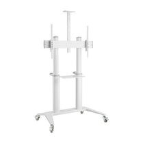 Brateck Ultra - Modern Large Screen Aluminum TV Cart Fit 70' - 120' Up to 140kg - White(LS) - Deltone Solutions