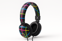 Moki Geometric Pattern Headphones Side Profile View
