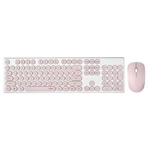 (LS) RAPOO X260S Wireless Optical Mouse & Keyboard PINK - 2.4G Connection, 10M Range, Spill - Resistant, Retro Style Round Key Cap(LS> S260S - Black, White - Deltone Solutions