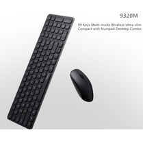RAPOO 9320M Bluetooth 4.0, 5.0 + 2.4G Wireless Multi - mode Keyboard Mouse Combo, Aluminum Base, 2400 DPI, 10M Range, Compact Black Retail Pack - Deltone Solutions