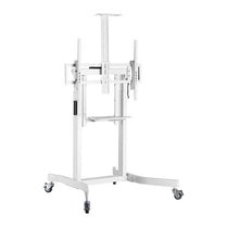 Brateck Deluxe Motorized Large TV Cart with Tilt, Equipment Shelf and Camera Mount Fit 55' - 100' Up to 120Kg - White(LS) - Deltone Solutions