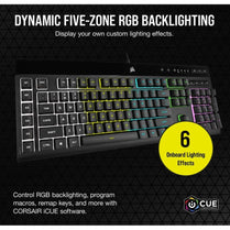 CORSAIR K55 RGB PRO Gaming Keyboard Dynamic Five Zone RGB, Six Macro Keys, Detachable Soft Touch Palm Rest. Volume Media controls. Spill Resistant P42 - Deltone Solutions